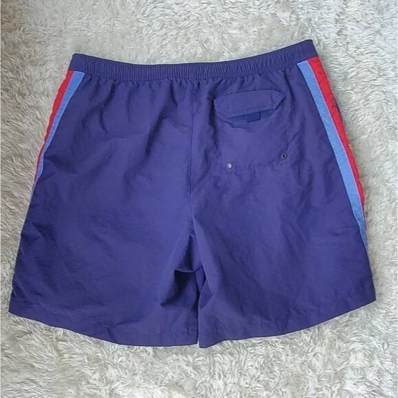 Lands End Blue Red Striped Mens Boardshorts - Picture 4 of 11